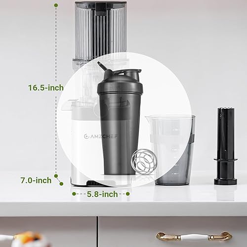 Miniatura 7 de AMZCHEF Botellas de jugo portátiles, botella de agitador deportivo con bola de batidor de acero inoxidable (negro)