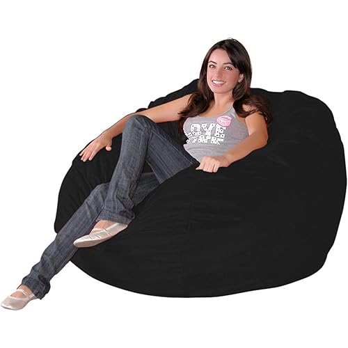 Cozy Sack 3-BB-BLACK Bean Bag Chair, 3 Foot XL