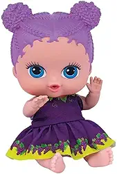 Brinquedo Boneca Coleção Frutinhas Uva com Cheirinho de Frutas 19cm Plástico Vinil Roxo Cotiplas - 2510