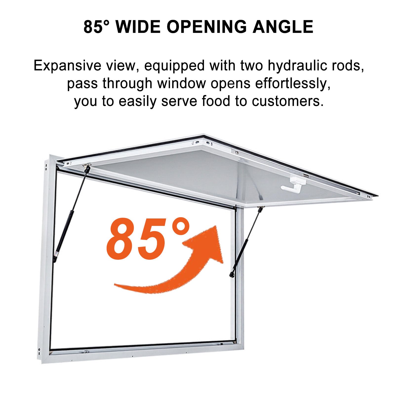 Unità Di Ristorazione Mobile 36" X24 "/36" X36 ", Forniture E Attrezzature Per Food Truck, Porta Parasole A Doppia Asta Idraulica Con Un Massimo Di 85 Gradi,36"24"