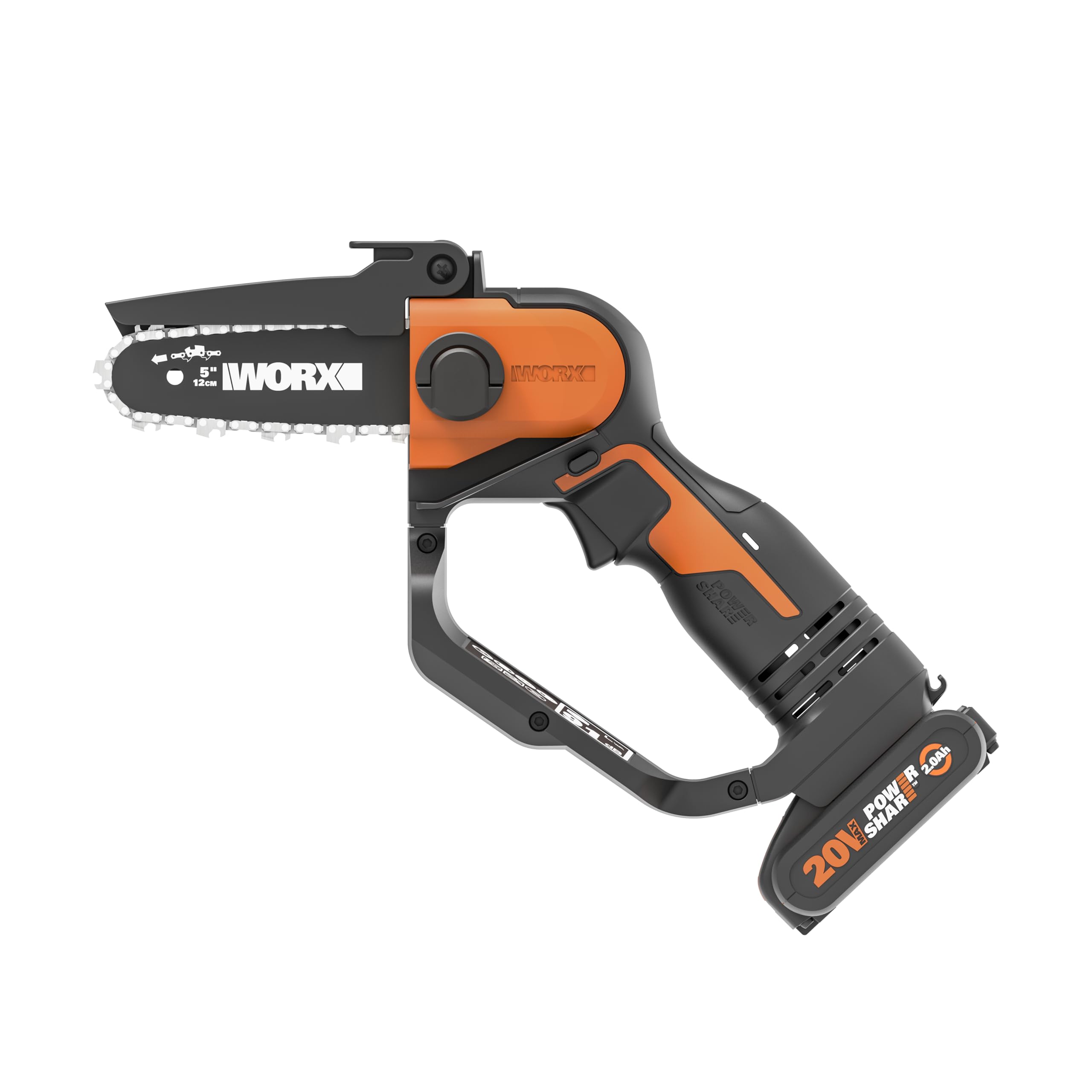 WORX Potatore A Batteria 20 V WG324E Lunghezza Lama 12 Leggera E Comoda Compatibile Con PowerShare Con Batteria E Caricatore