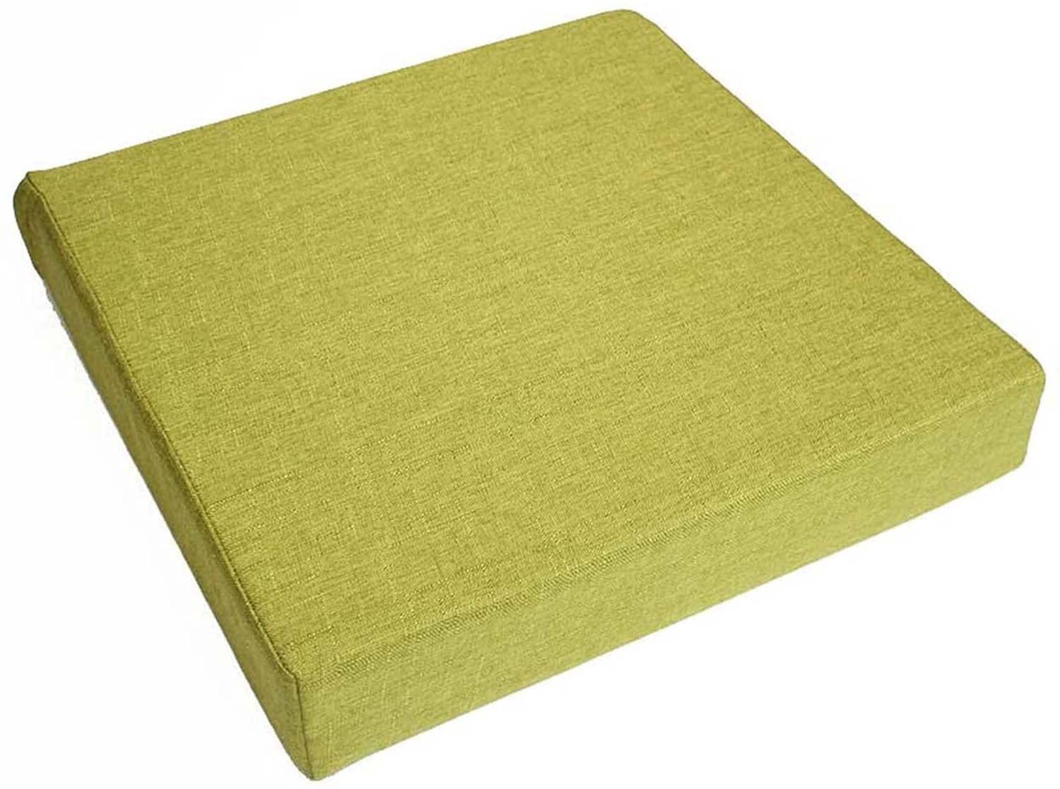 HELCEKOU Comfortable Thick 8/10cm Square Seat Pads for Armchair Office Car Elasticity Foam Chair Cushion with Green Cover Indoor Outdoor Booster Cuion 55X55X8CM