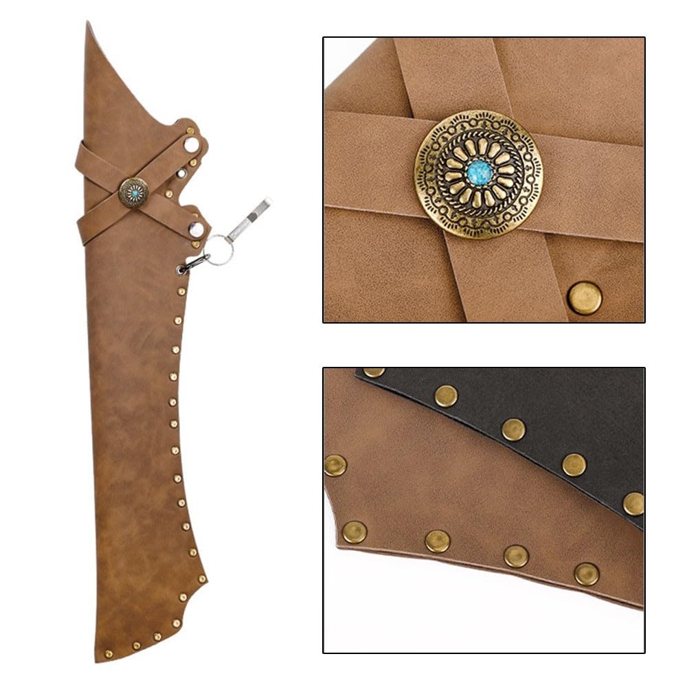 MiOYOOW Faretra per Tiro con L'Arco, Borsa per per Frecce retrò Impermeabile in Pelle PU, Custodia Portatile per Allenamento di Tiro della Caccia