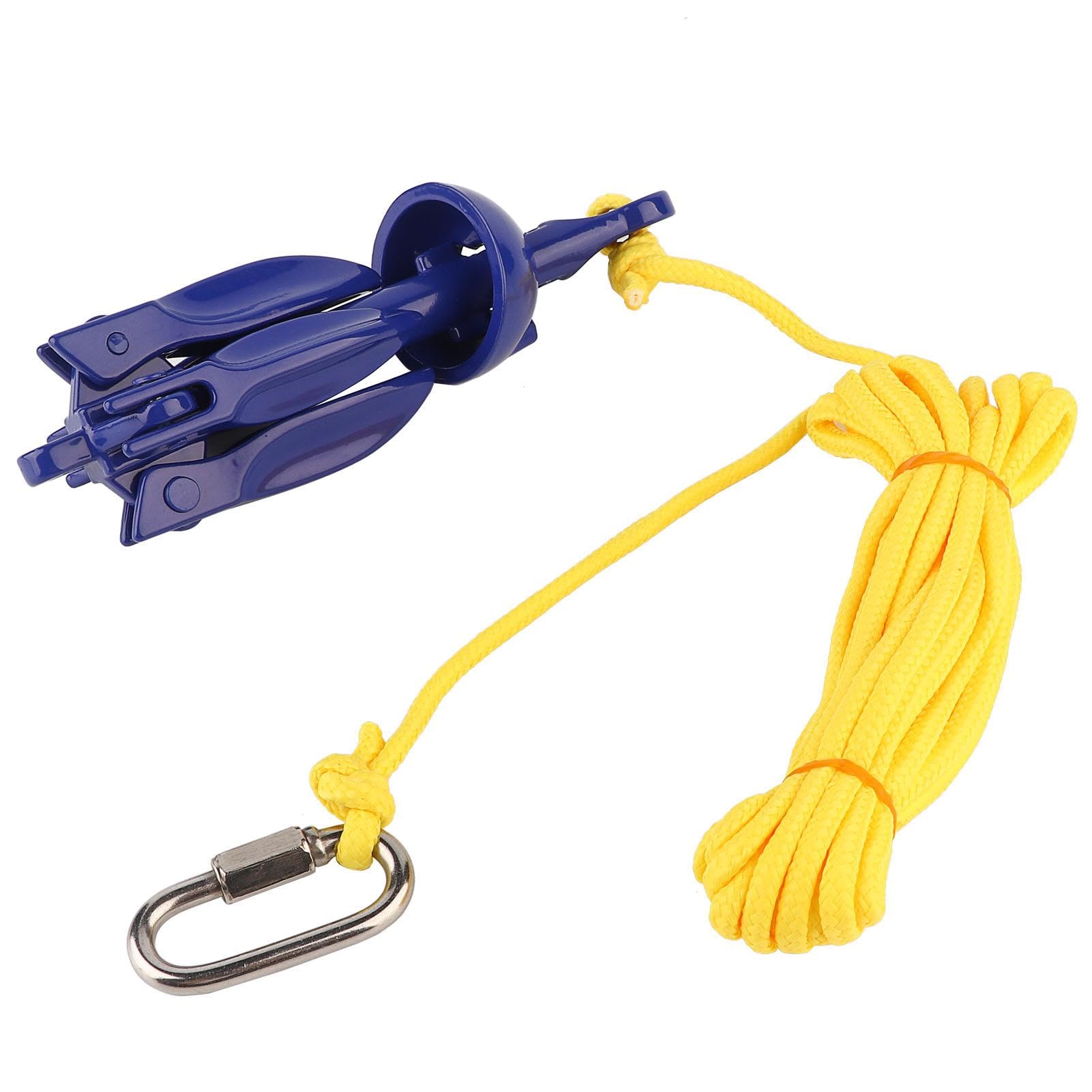 Kayak AnchorFolding Small Boat Grapnel Anchor Kit con Corda Buckle Accessorio Durevole Alluminio Gonfiabile per Paddle Board Canoa Motoscafo