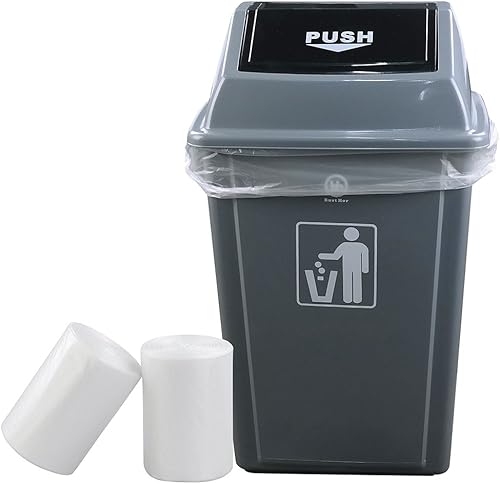 Idomy Bolsa de basura transparente de 18 galones, resistente, 100 unidades