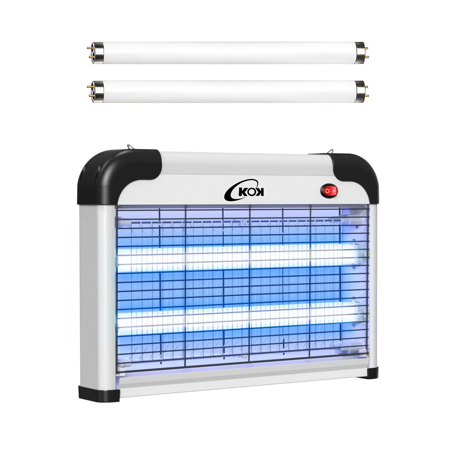 KOK 20W UV Lampara Antimosquitos, Mata Mosquitos Eléctrico, Sin Químicos, Incluye 2 Bombillas de Repuesto, Apto para Dormitorio Salón Cocina Uso Interior