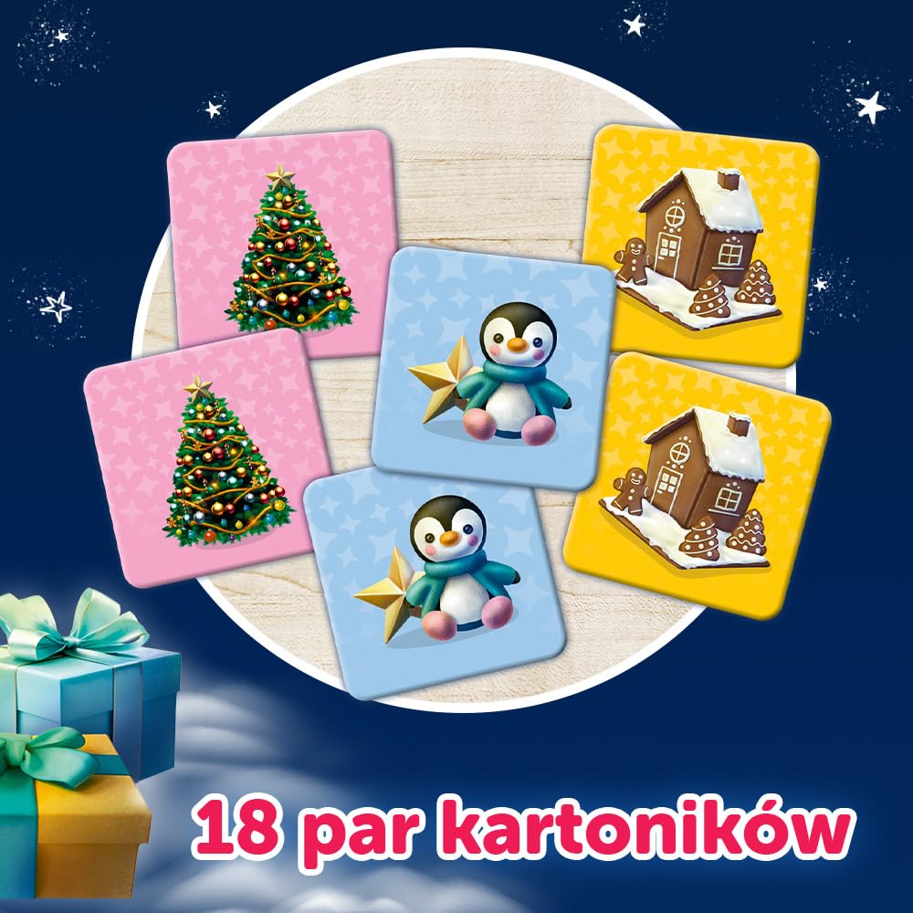 Trefl - The Treflik Family: Treflix Bauble Trouble, Memos - Gra Pamięciowa dla Maluchów, Memory z Bohaterami Bajki Trefliki Ratują Święta, dla Dzieci od 3 lat