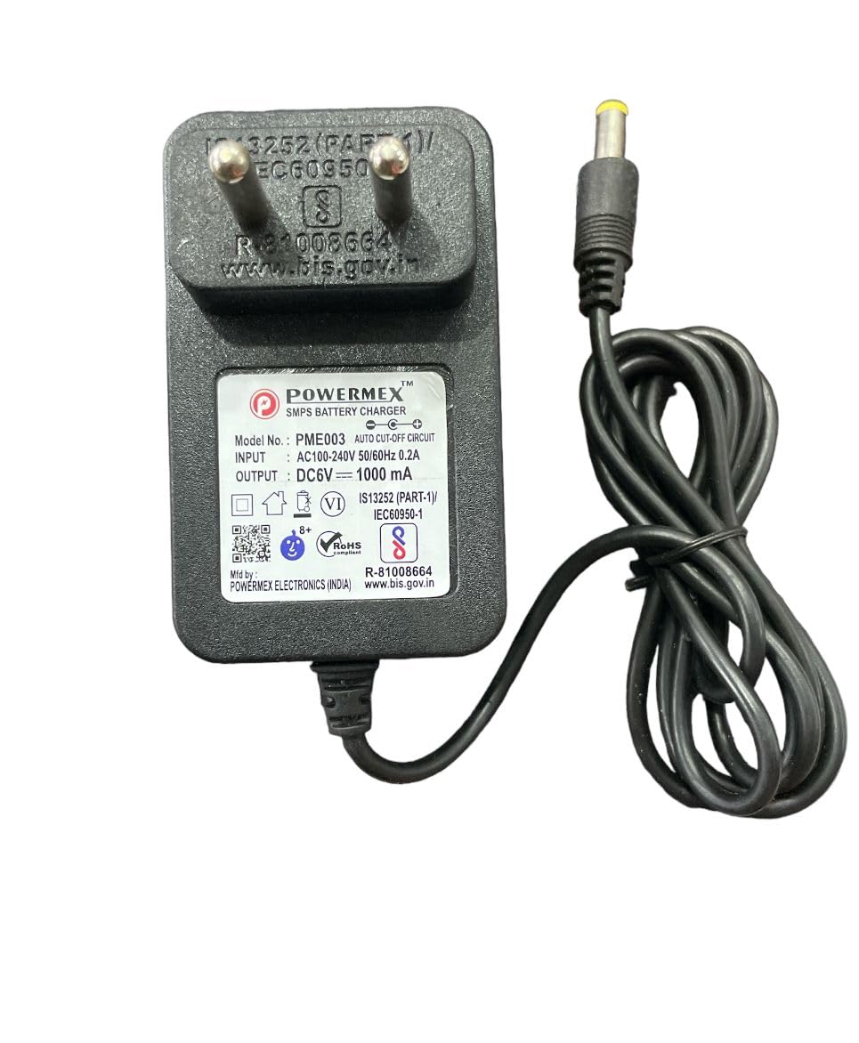 See full amazon price history chart for Hoggy® 6V/0.2A Auto-Cut Off Charger for Kids Ride On Car Battery Charger for SUV Car A Variety of Electric Baby Carriage Ride Toy Battery Power Adapter - Black | BIS Certified Hoggy® 6V/0.2A Auto-Cut Off Charger for Kids Ride On Car Battery Charger for SUV Car A Variety of Electric Baby Carriage Ride Toy Battery Power Adapter - Black | BIS Certified (B0DBZYMN6Q) Amazon Price History, Amazon Price Tracker