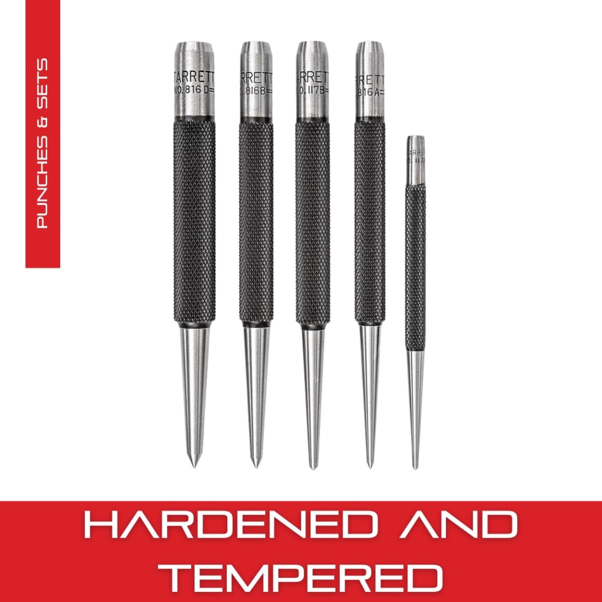 Starrett S816PC - Punzón para arcar (5 unidades, en vaina de plástico