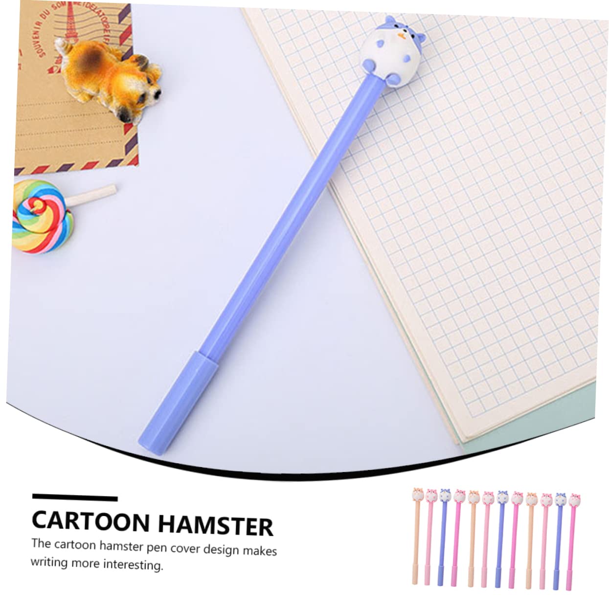 SHINEOFI 36pezzi Penne Neutre Con Design Di Criceto Penne Coloratper Scuola e Ufficio Creativo Per Studenti Per Insegnanti e Segretarie