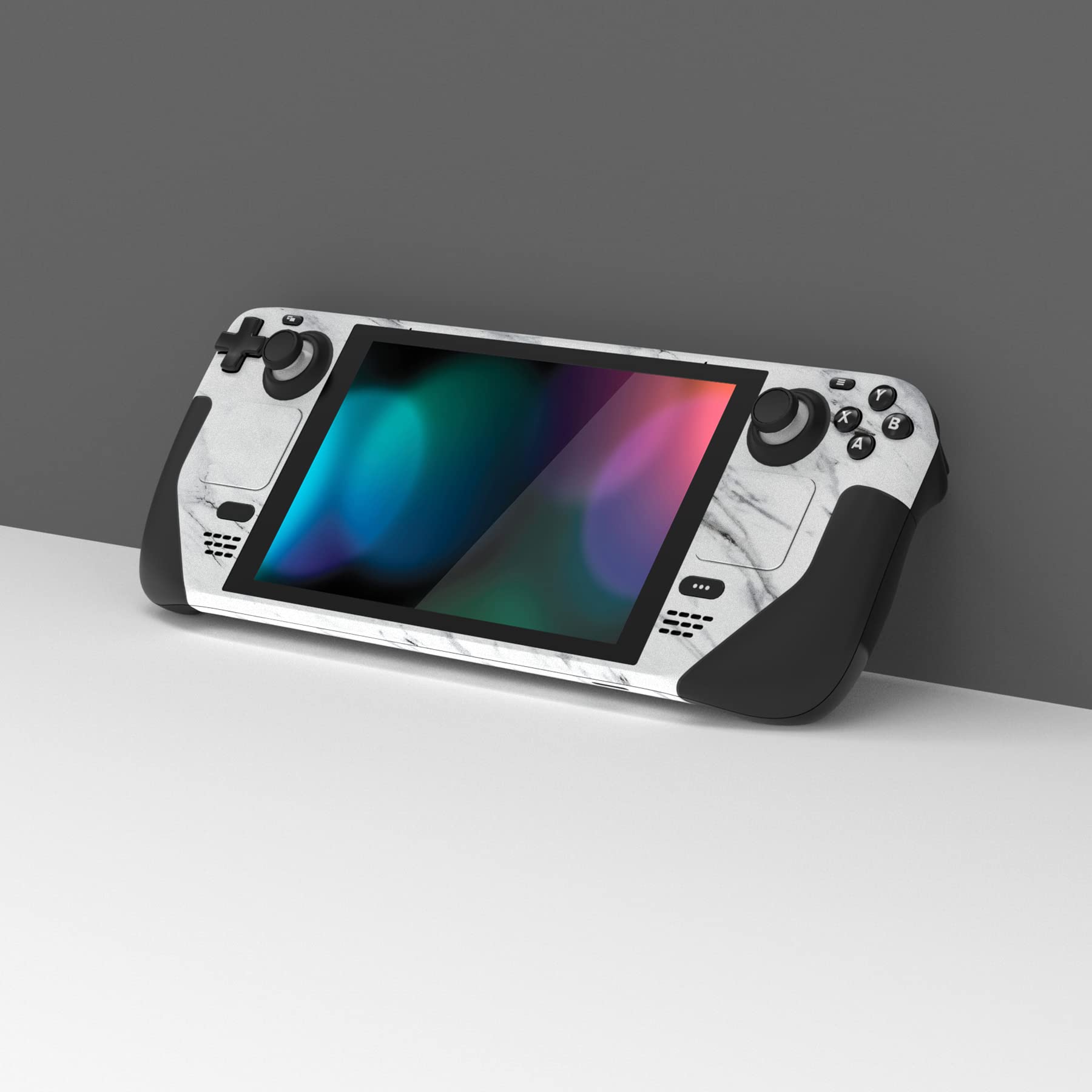 PlayVital Kit de Calcomanía Completa Protectora para Steam Deck LCD - Vinilos Skin Sticker Adhesivo, Pegatinas Personalizadas de Protección para Steam Deck OLED (Mármol Blanco Moderno)