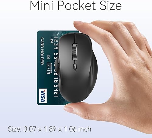 Miniatura 6 de Uiosmuph Mini ratón inalámbrico Bluetooth para viajes, mouse de computadora recargable silencioso para computadora portátil, pequeño portátil