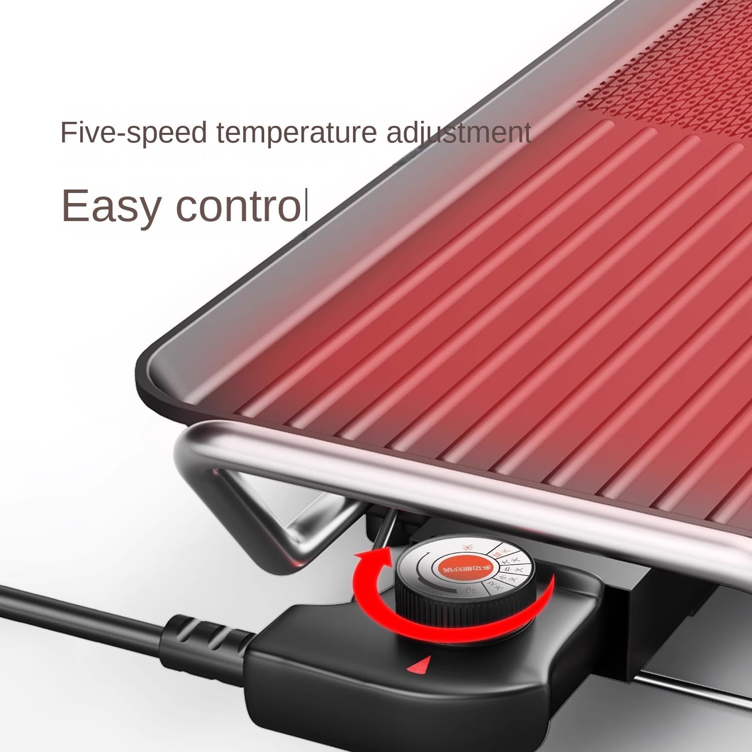 multifunctional smokeless Korean-style electric grill, 1500W for fast and even heating, 5 temperature settings, washable large grill pan, suitable for family gatherings and outdoor camping