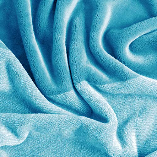 Image of Story@Home Flannel Light Weight Super Soft luxory Throw Blanket for the Bed Cozy Plush Polyster Solid Warm Fleece Couch Gradient Blanket for All Season, 90 inchx78 inch - 1 Pc, Sky Blue