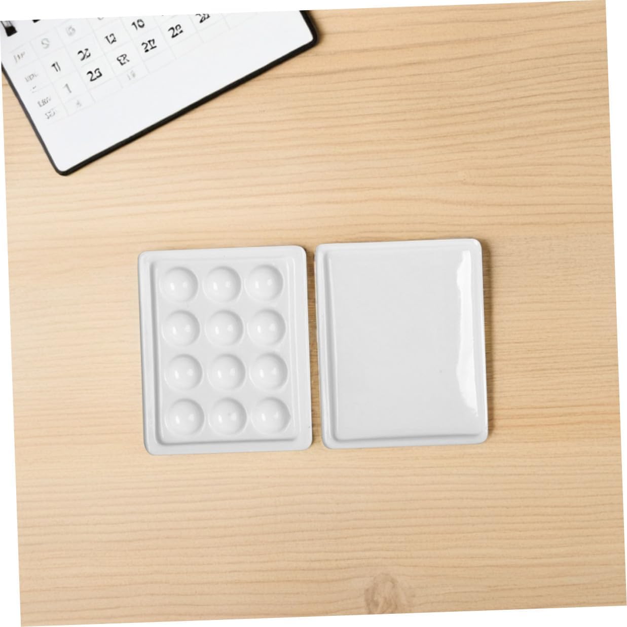 LIFKOME 2pcs Plastic Paint Palette with Lid, Airtight Watercolor Mixing Tray with 12 Wells for Artists, Portable Dustproof Painting Tool for Indoor and Outdoor Use