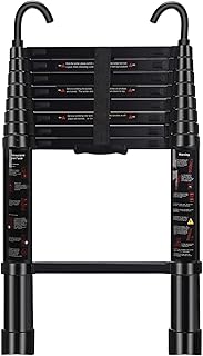 Telescoping Ladder 8.5 FT - Aluminum Telescopic Ladder with Hooks - Fold...