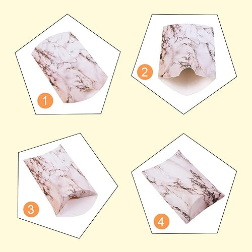 Vista 66 de Airssory 100 unidades de almohada de papel kraft vintage de 3 x 2 pulgadas, caja de embalaje de dulces, caja de embalaje de dulces, cajas de regalo