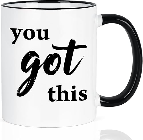 YHRJWN Taza de café con texto en inglés "You Got This" para mujeres y hombres, regalos motivacionales inspiradores para mejores amigos, compañeros