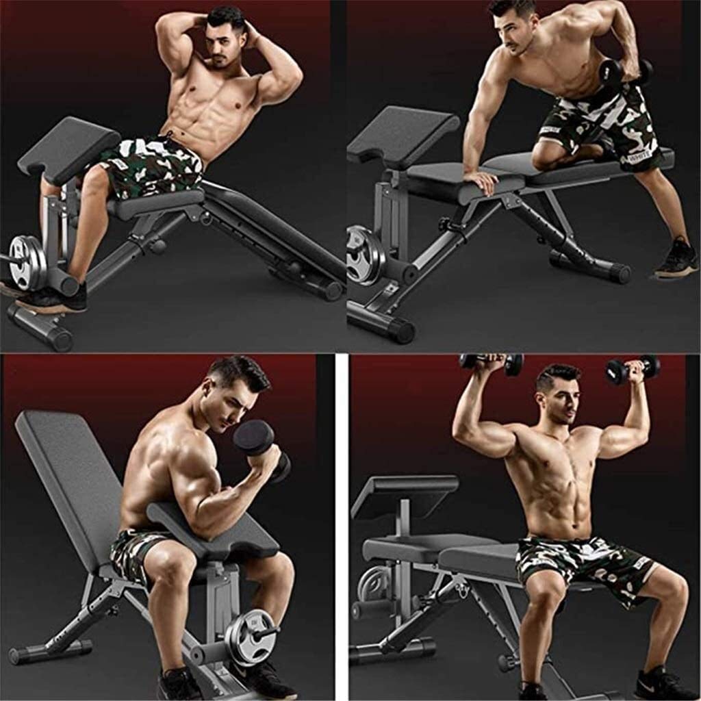 Banc d'haltères, machine à coups de pied, chaise de prêtre, tabouret romain, banc multifonction, bancs réglables, planche abdominale de presse, équipement de fitness pliable à domicile, commerc