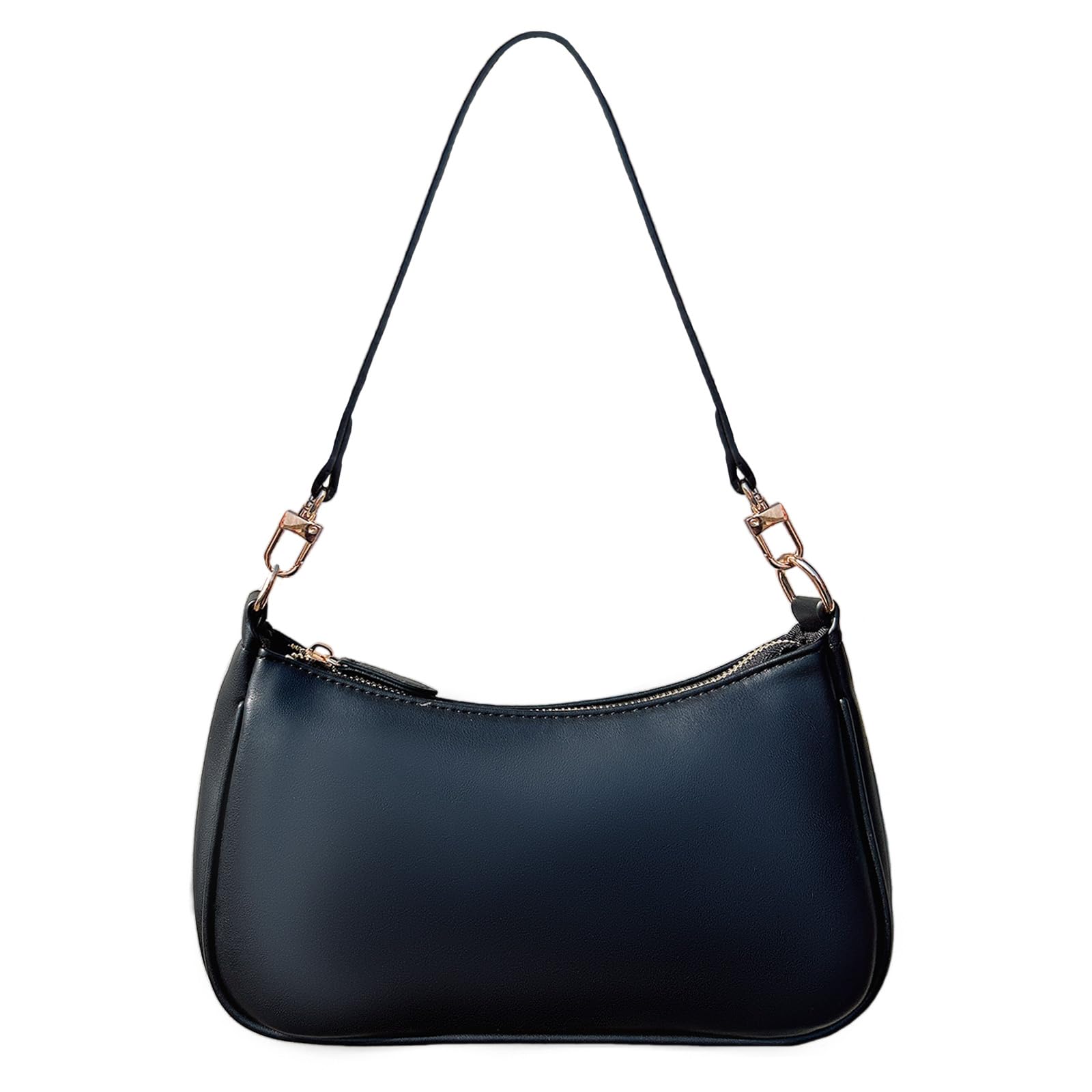 Shoulder Bag for Women PU Leather Womens Shoulder Bags Small Black Purses for Women with 2 Removable Straps Hobo Crossbody Bags