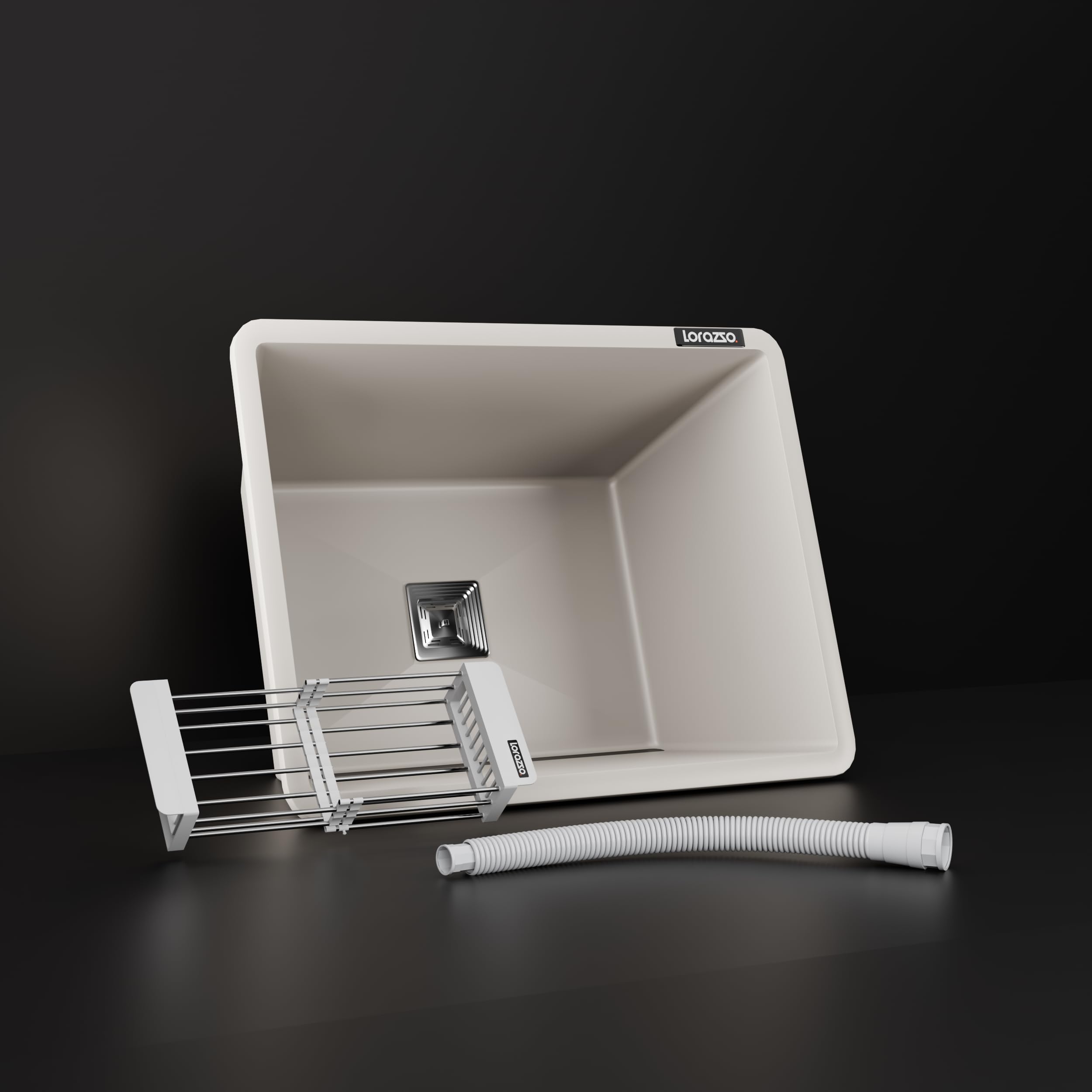 Lorazzo Quartz Kitchen Sink - Midnight Black -11