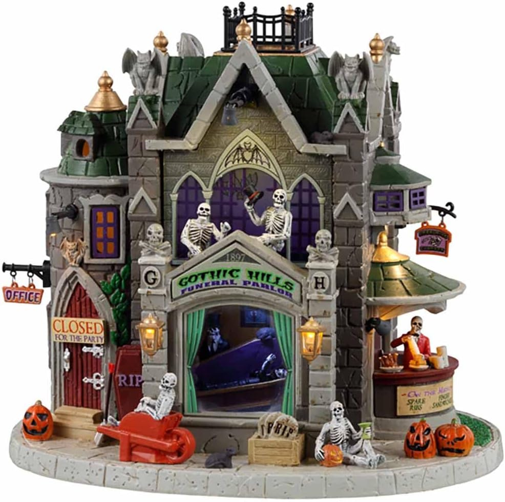 LEMAX Ghouly Grocer Edificio Illuminato Per Villaggio Spooky Town | 14x14.5x18 Cm | Porcellana | Con Alimentatore 4.5V Incluso - 2