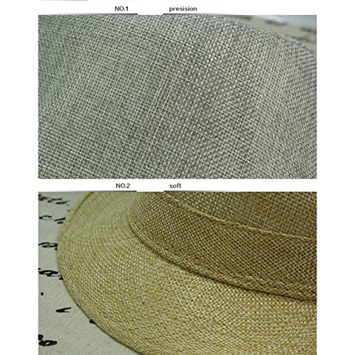 Kids Linen Fedora Hats Short Brim Panama Sun Hat Jazz Trilby Cap2