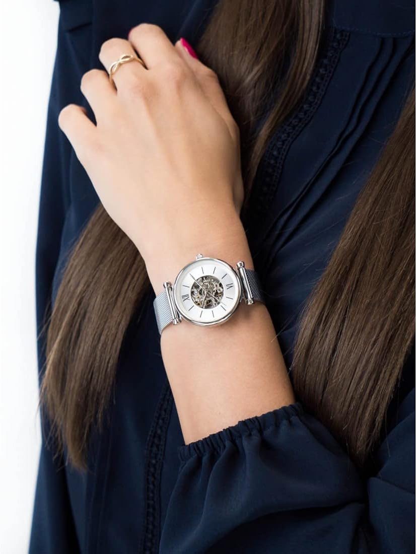 Fossil - Orologio da Donna Carlie, cassa da 35 mm, movimento automatico, cinturino in maglia di acciaio inossidabile Fossil - Orologio da Donna Carlie, cassa da 35 mm, movimento automatico, cinturino in maglia di acciaio inossidabile