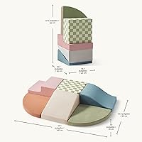 Vista 6 de Tiny Land - Juego de 6 bloques de espuma suave para escalar para niños pequeños, bloques de espuma para bebés, juguetes de escalada para parque