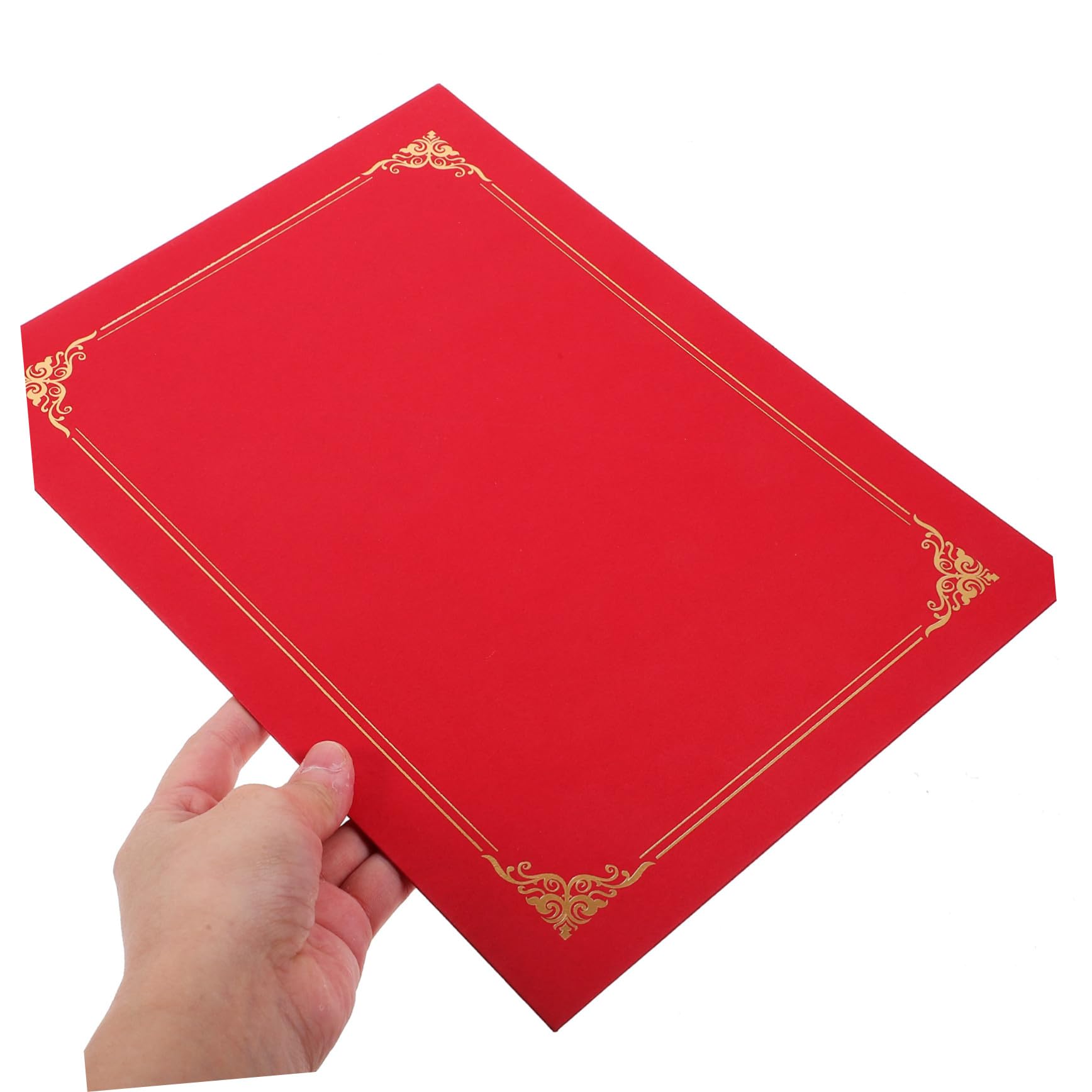 4 Pièces Lot de Pochettes Papier Rouges pour Certificats Protège Documents et Portables Couverture Rigide pour Diplômes et Photos Protège et Présente Vos Récompenses avec Élégance