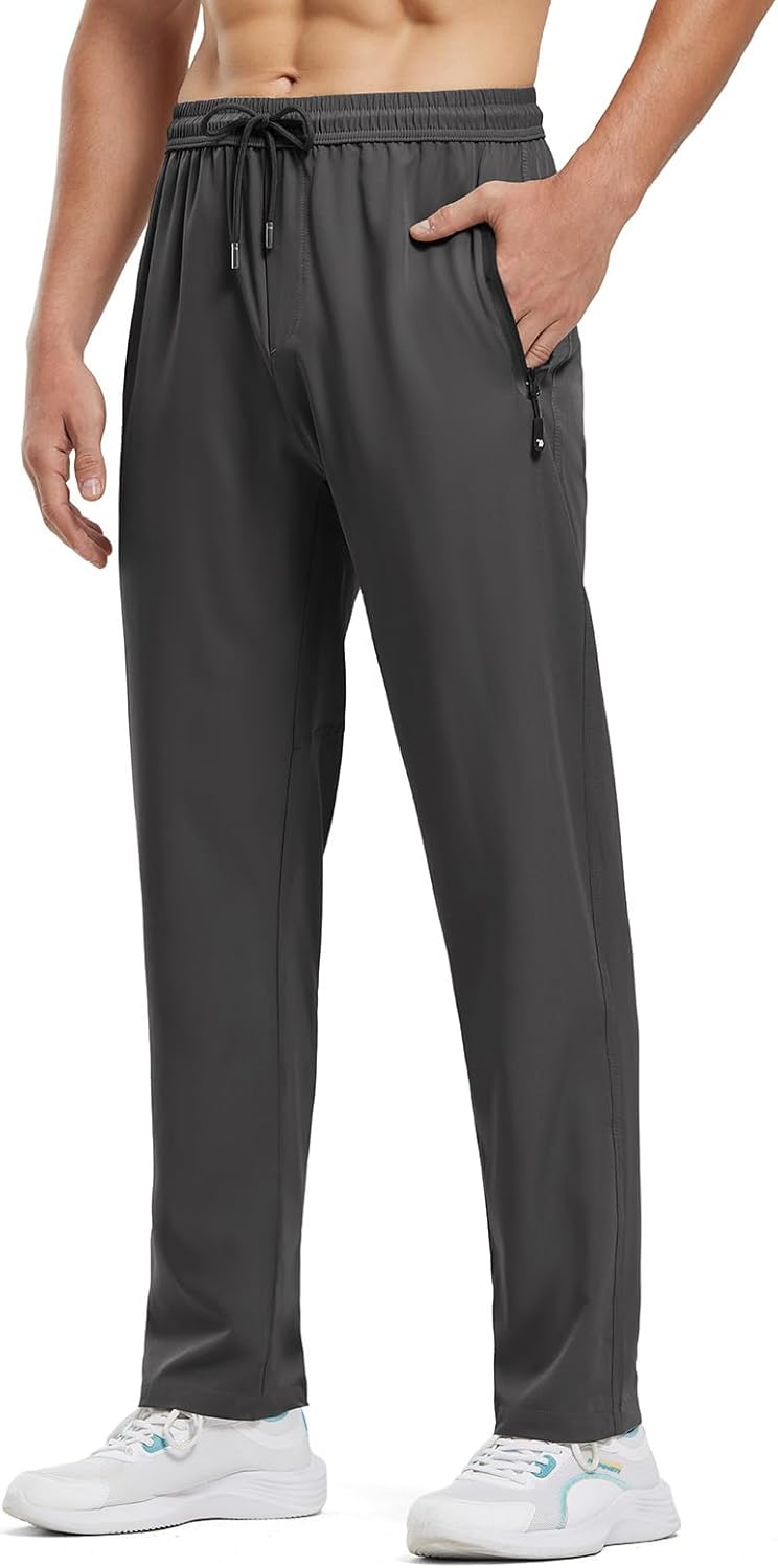 BGOWATU Men's Sweatpants Zipper Pockets Joggers Lightweight Quick Dry Breathable Hiking Pants - Image 2