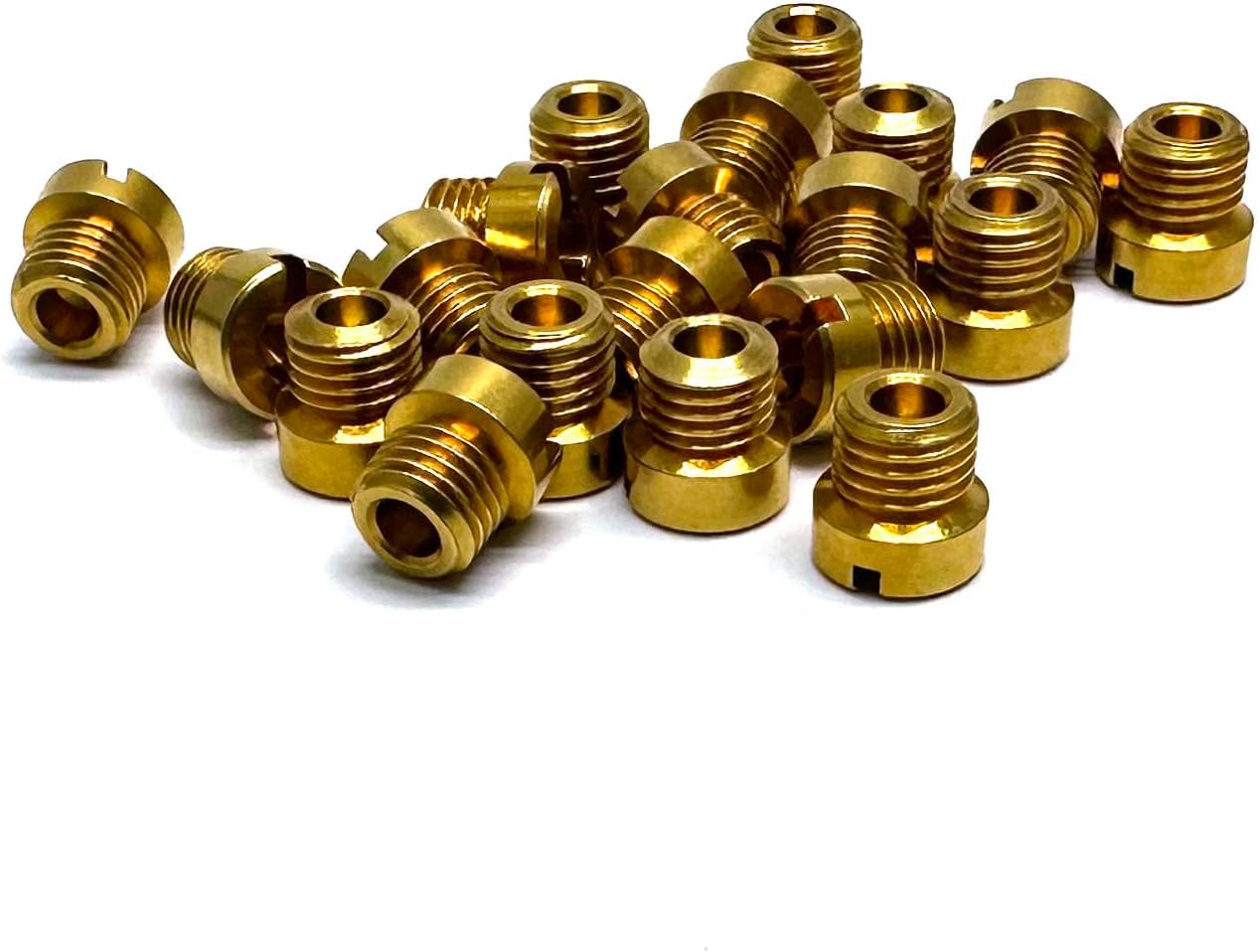 Holley Carb Carburetor 1/4-32 Main Jets Kit The aperture size is:100 101 102 103 104 105 106 107 108 109,10 sets in total, 2 pcs per size,Thread size: 1/4"-32
