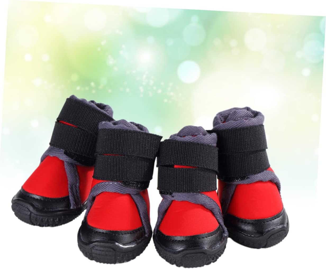 4pcs Outdoor Dog Warm Shoes for -Resistant Pet Boots Breathable for Mountain Climbing Red