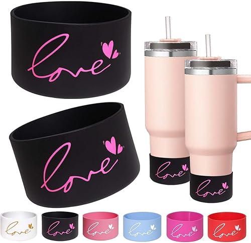 GENLEAS - Bota protectora de silicona para vaso Stanley Quencher de 30 oz40 onzas para botella de agua Hydro Flask de 12 a 24 onzas para vasos