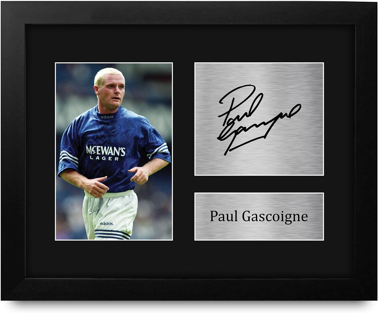 HWC Trading Paul Gascoigne Rangers 16 x 12 inch (A3) Printed Gifts Signed Autograph Picture for Football Fans and Supporters - 16" x 12" Framed