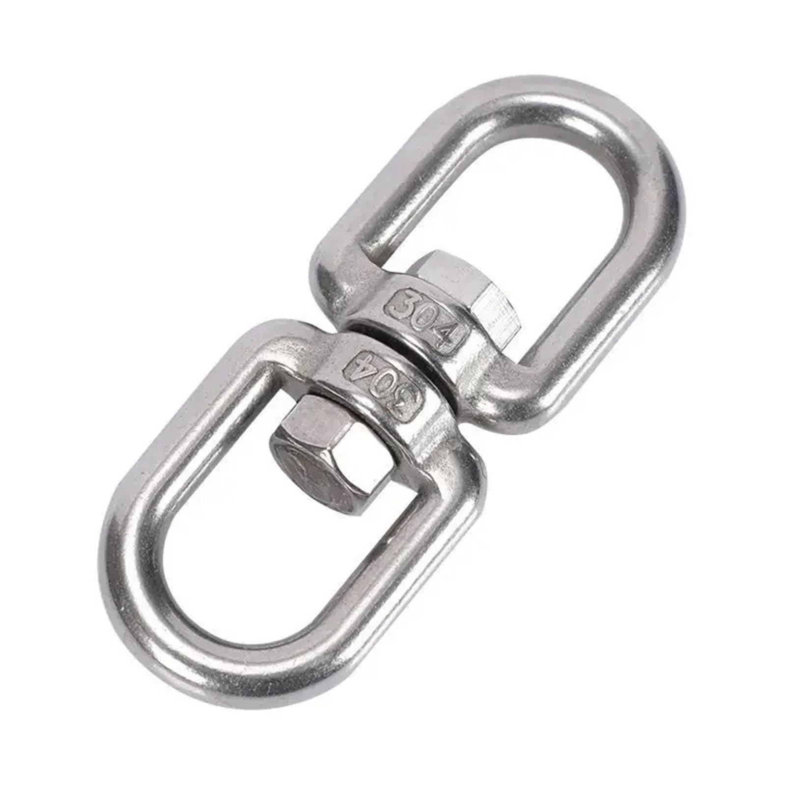 SITBXO Giratorio de Doble Extremo 10 Piezas M4 M5 M6 M8 M10 De Acero Inoxidable Doble Extremo Giratorio con Gancho Ojo, Grillete Anillo, Mosquetón(M12)