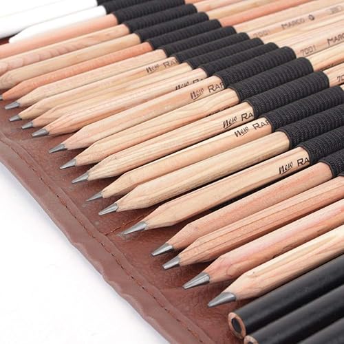 Miniatura 9 de Juego de lápices de dibujo, 18 unids/set de arte profesional, herramientas de boceto, lápices de carbón, extensor de papel, cortador, borrador,