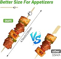 Vista 2 de 100 piezas de palillos de cóctel, palillos de dientes decorativos de bola de discoteca para aperitivos, pinchos de cóctel plateados para aperitivos