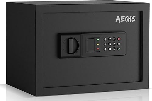 AEGIS Caja de seguridad electrónica de 0.8 pies cúbicos  Caja fuerte de seguridad con teclado digital para el hogar y la oficina, caja fuerte de