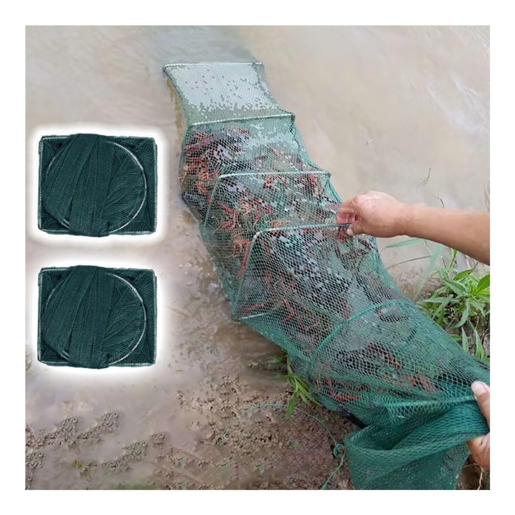 2 trampas de Cebo for camarones y cangrejos de 7,9 a 52,5 pies de Largo, trampas for Peces, Red de Pesca, Captura automáticamente más Peces fácilmente