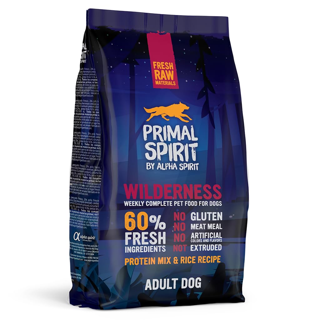 Primal Spirit Wilderness Pork, Chicken & Fish Complete Dog Food | Multi-Protein | Gluten Free | High Nutritional Values | Suitable For All Dog Breeds (1kg (Pack of 1))