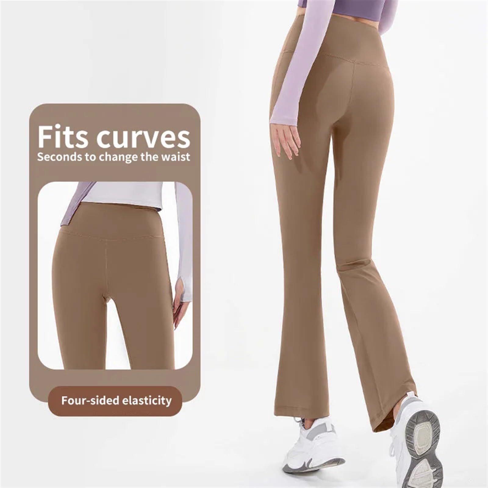 Leggings Donna Leggings Svasati Pantaloni da Yoga Pantaloni a Gamba Larga a Vita Alta da Donna Pantaloni Sportivi da Palestra Neri Pantaloni Svasati Taglie Forti(YG-2,M)