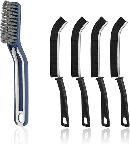 AKOFIC Paquete de 6 cepillos de limpieza de huecos, cepillo de cerdas duras y cepillo limpiador de lechada 3 en 1, cepillo limpiador de juntas en