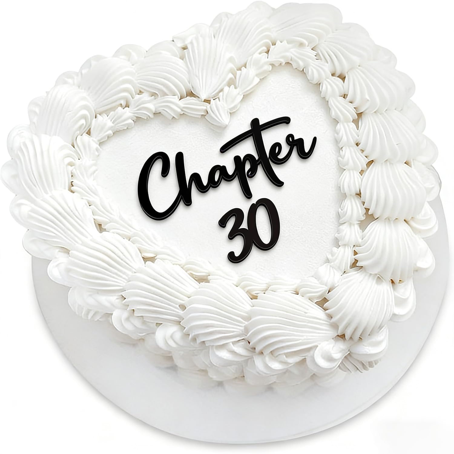 Chapter 30 Cake Topper – Acrylic Black 30th Birthday Cake Decoration, Happy 30 Anniversary Cake Charm Sign for for Men and Women, Party Decoration Supples, Modern Coming of Age Birthday Decor