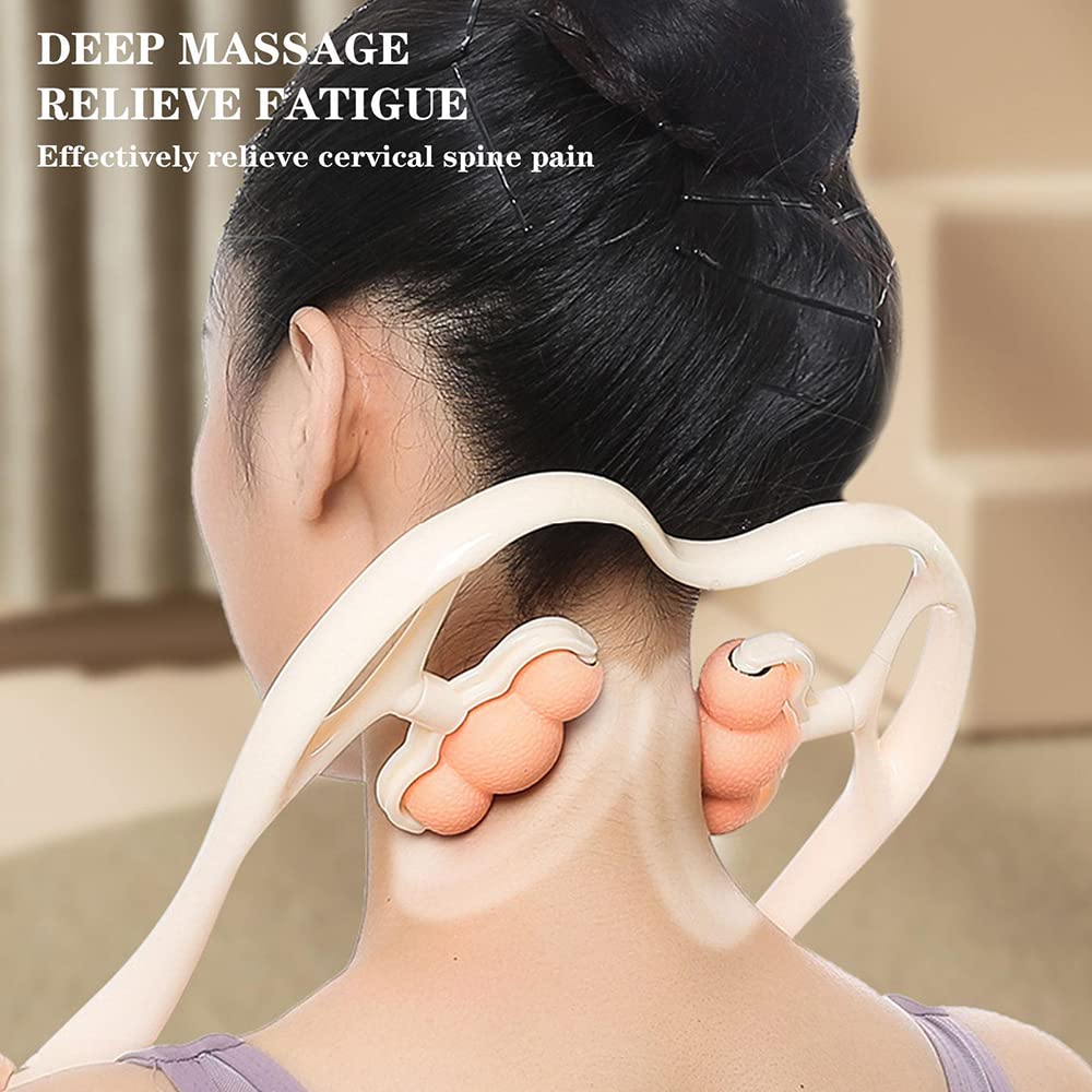 Multifunktionale Massagerolle Massage Der Gebärmutterhalswirbelsäule Schulter Nacken Clip Nacken Schmerzen Nacken Handbuch Clip Home Massagegerät,Orange