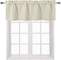 Vista 28 de DWCN Cenefa opaca para cocina, con bolsillo para barra, cortinas para ventana, sala de estar/sótano, 52 x 18 pulgadas de largo, 1 panel, azul oscuro