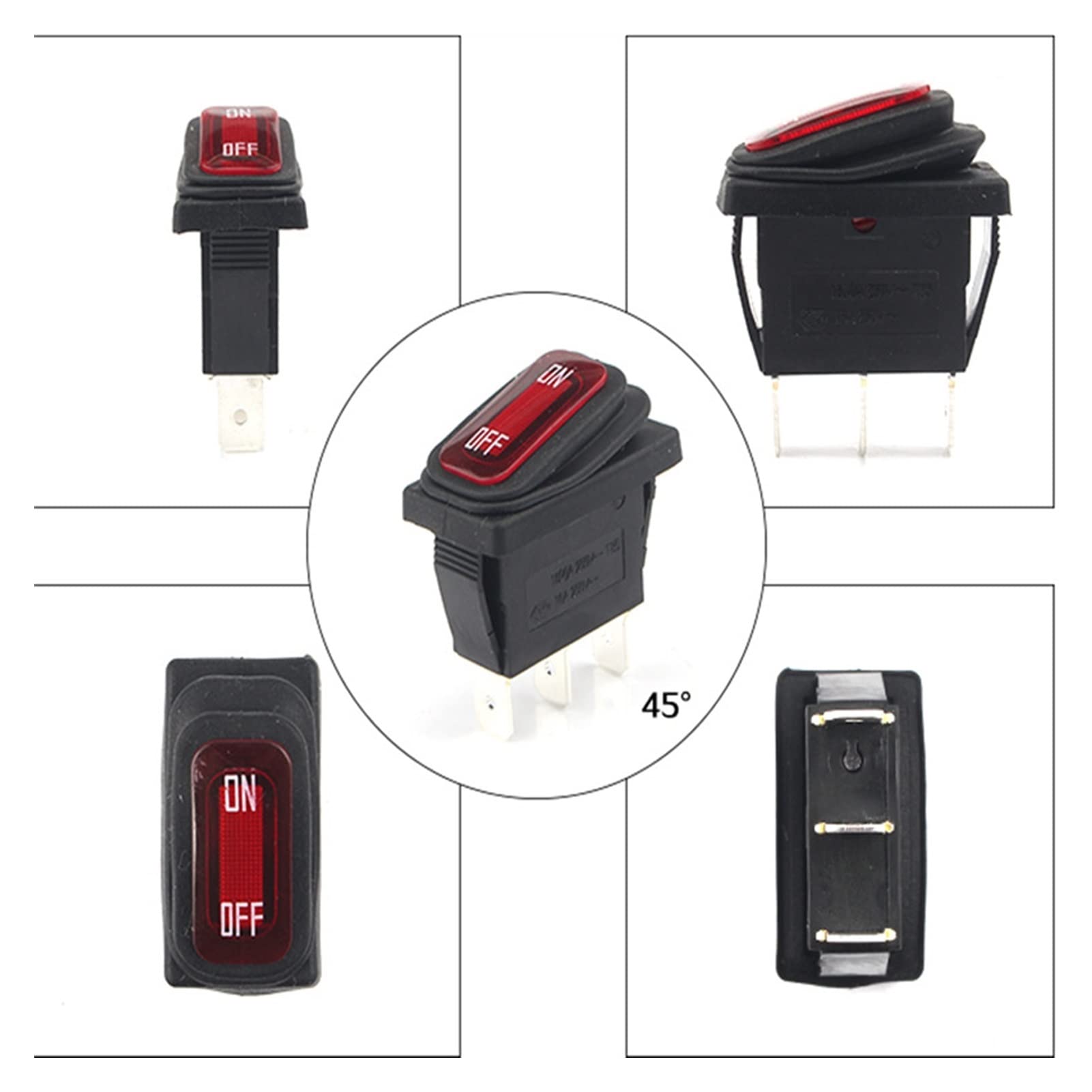 Wasserdichter Wippschalter IP65 Mit Roter LED – 3 Produktbild-Vorschau 6