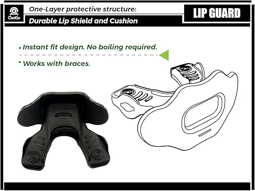 Miniatura 3 de Protector bucal MAXXMight Football y deportes de alto impacto para adultos y jóvenes (correa incluida)