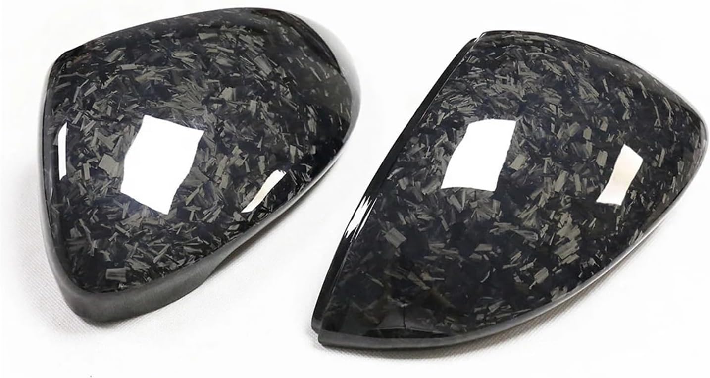 Side Mirror Cover Compatible with VW MK8 Compatible with VW Golf 8 GTI R20 Carbon Fiber Caps Side Mirror Cover Replacement Style 2020+ with/Without Lane Assit (Color : C Forged no Hole)