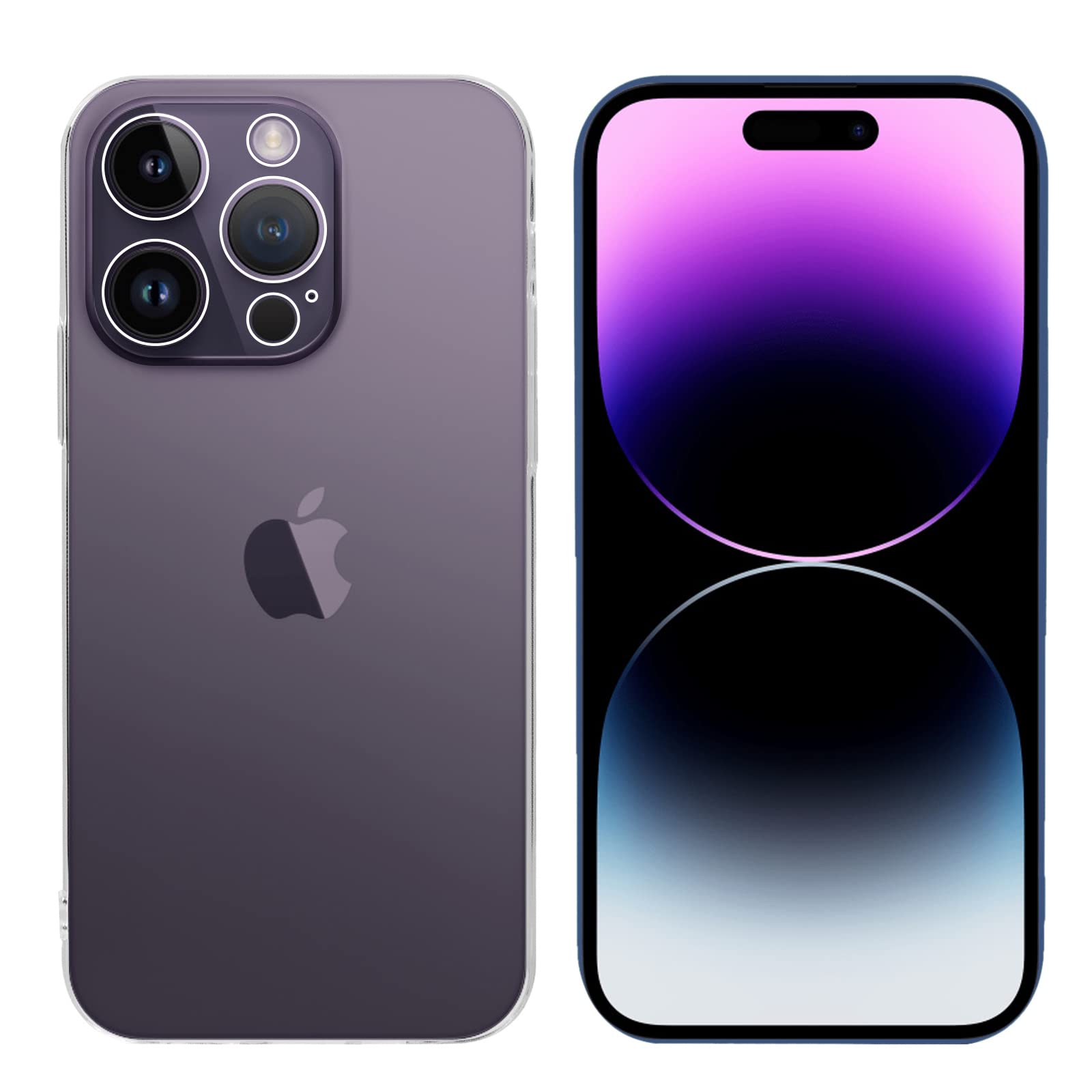 ELECTRO-WEIDEWORLD [3 Pezzi Cover per iPhone 13 Pro (Trasparente+Nero+Blu), Ultra Sottile Morbida in Silicone [Protezione Fotocamera] Cover Custodia per iPhone 13 Pro